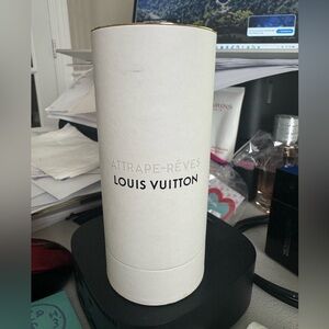 Louis Vuitton White and Gold Cylindrical Storage Box